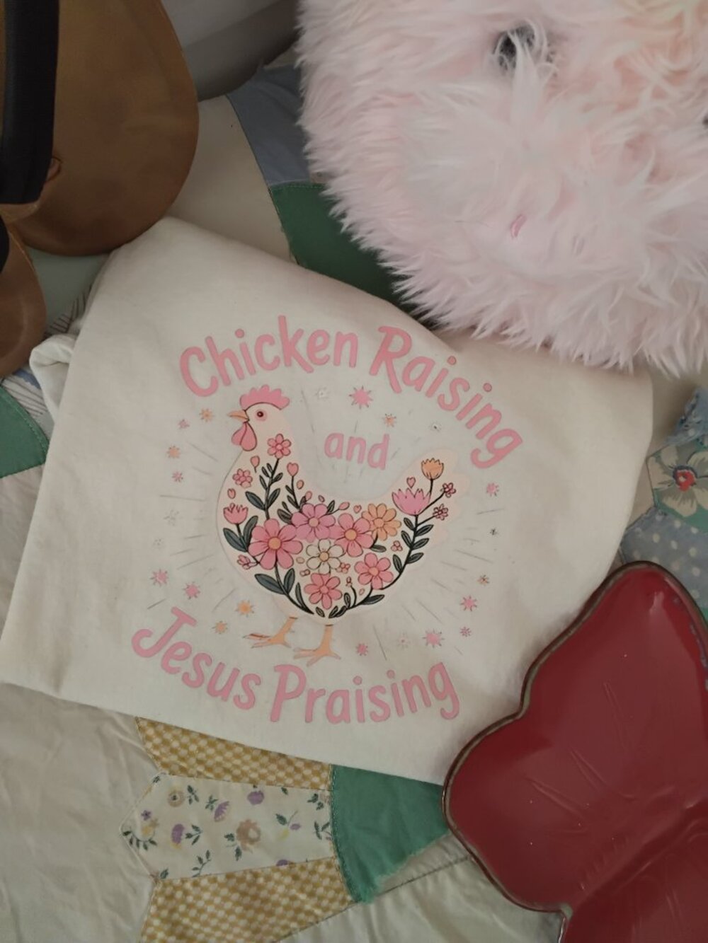 Natural Tee - Chicken Raising Jesus Praising